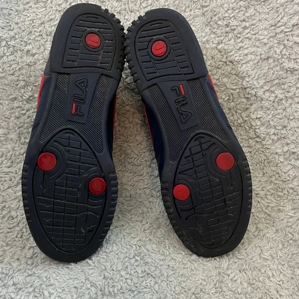 Fila Original Fitness Sneakers Mens 8.5 Navy Blue Red White 11F16LT-460 - Picture 5 of 13